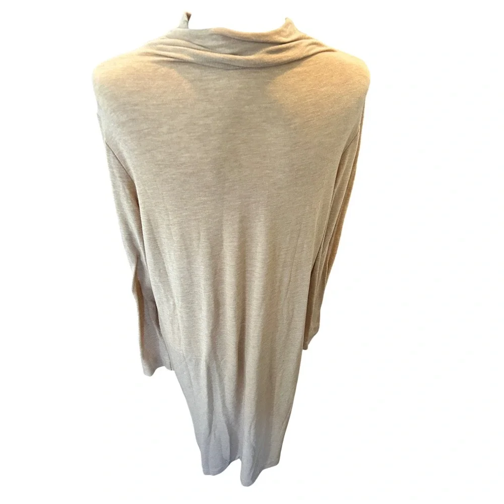 Mod Ref Long Sleeve‎ Knit Midi Dress Mock Neck Casual Comfort Beige Neutral - Picture 7 of 9
